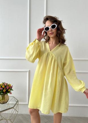 Женское платье oversize из натурального льна1 фото