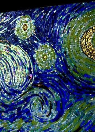 Ексклюзивна картина з колотою мозаїки. ніч. ван гог.3 фото