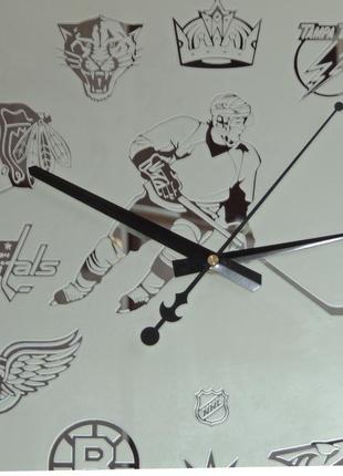 Хокей: nhl-2" дзеркальні настінні годинники2 фото