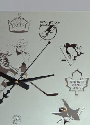Хоккей "nhl-2" зеркальные настенные часы3 фото