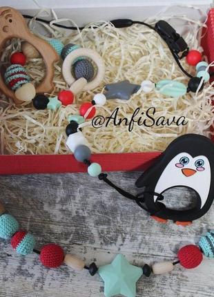 Подарочный эко-набор для малыша «пинговинчики»3 фото