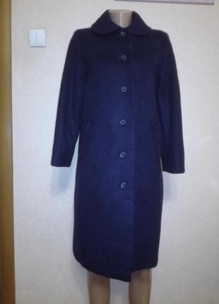 Стильне пальто-кокон темно синього кольору, розмір s/m (8/10)2 фото