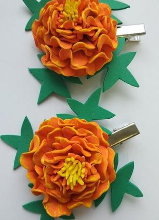 Заколка чернобрывец (бархатец)