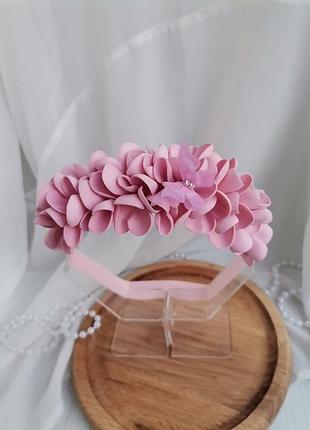 Розовая объемная повязка на голову, повязка на голову