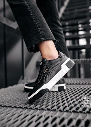 Puma cali basket black white