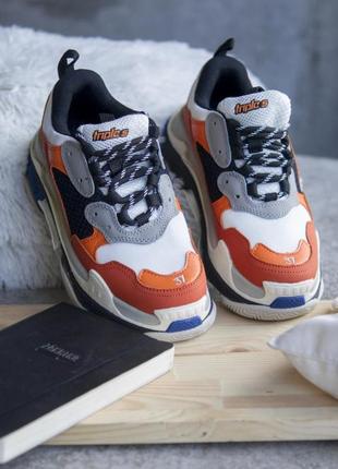 Balenciaga triple s v1 orange white7 фото