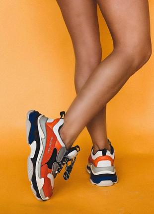 Balenciaga triple s v1 orange white2 фото