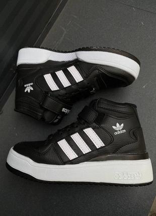 Adidas forum high black white v24 фото
