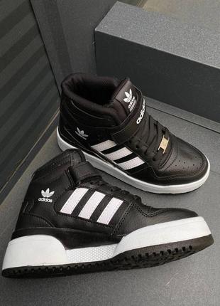 Adidas forum high black white v25 фото