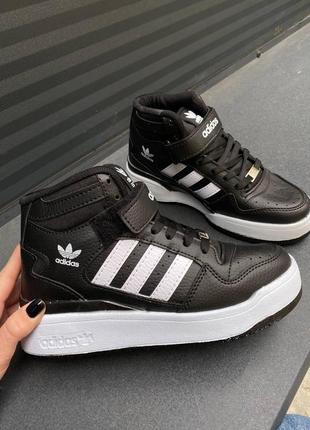 Adidas forum high black white v23 фото