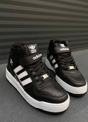 Adidas forum high black white v22 фото