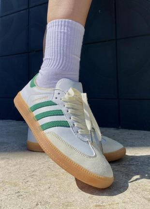 Adidas samba og sporty & rich white green6 фото