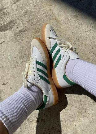 Adidas samba og sporty & rich white green7 фото