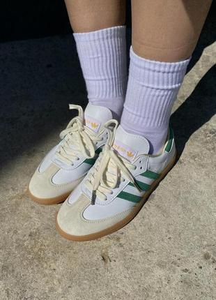 Adidas samba og sporty & rich white green8 фото