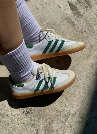 Adidas samba og sporty & rich white green1 фото