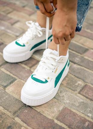 Puma cali sport heritage white teal6 фото