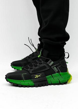 Reebok zig kinetica fit black green2 фото