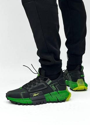 Reebok zig kinetica fit black green6 фото