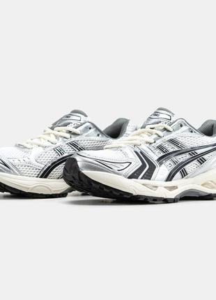 Asics gel-kayano 14 white silver black6 фото