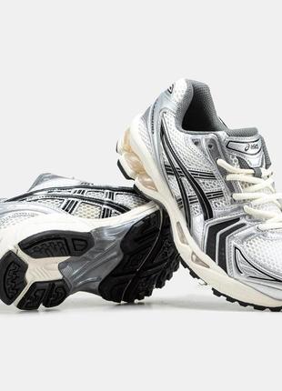 Asics gel-kayano 14 white silver black7 фото