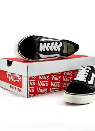 Vans old skool classic black white (молочна підошва)