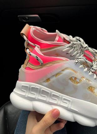 Versace chain reaction white pink3 фото