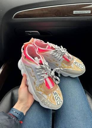 Versace chain reaction white pink