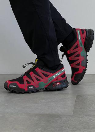 Salomon speedcross 3 black red4 фото