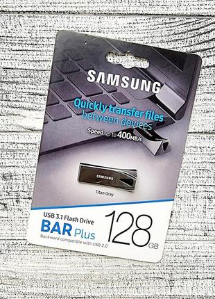 Флешка samsung 128gb usb 3.1 flash drive bar plus (muf-128be4/apc) titan gray