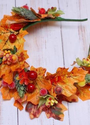 Осенний обруч ободок с листьями на праздник осени1 фото