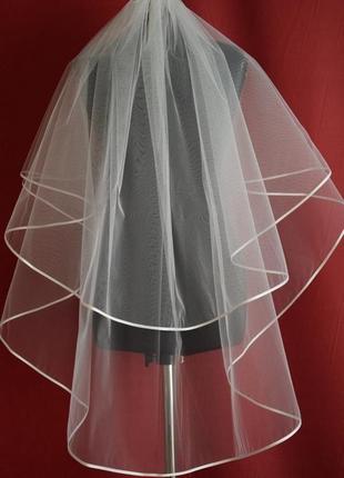 Весільна фата "атласний кант" в два слоя