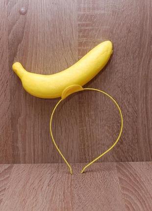 Обручи ободки с фруктами на праздник осени: банан, яблоко, укроп, картошка1 фото