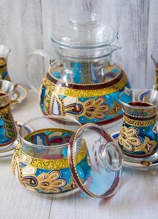 Рюмки з серії side, заварник, цукорниця для турецького чаювання