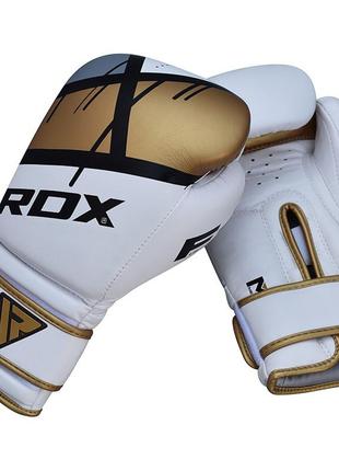 Боксерські рукавички rdx rex leather gold 12 ун.4 фото