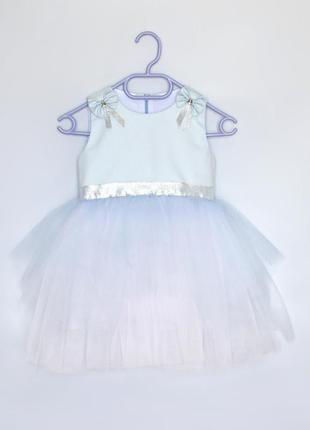Блакитне плаття з сріблом на зріст 981 фото