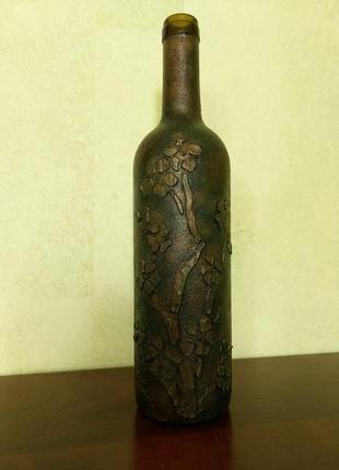Декоративная бутылка "сакура в бронзе"