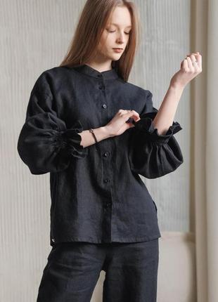 Лляна блуза vil'ni квінстаун чорний