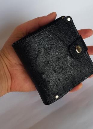 Компактное портмоне кошелек из кожи страуса