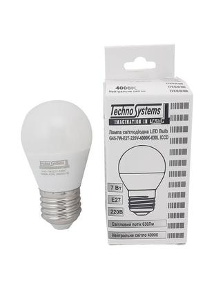 Світлодіодна лампа led bulb-g45-7w-e27-220v-4000k-740l golden