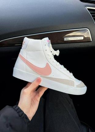 Nike blazer mid pink white4 фото