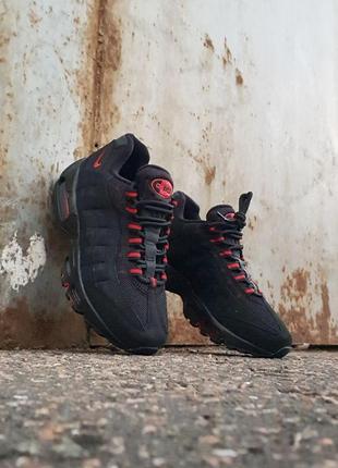 Nike air max 95 black red10 фото