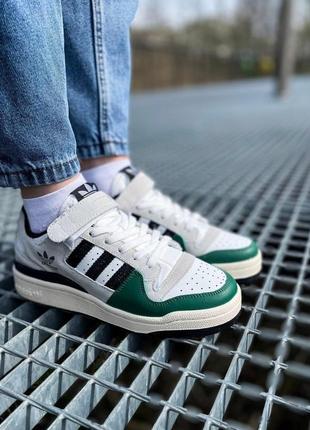 Adidas forum low white green black