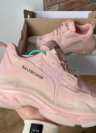 Balenciaga triple s clear sole pink 2.04 фото