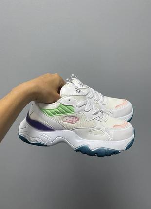 Skechers white green violet8 фото