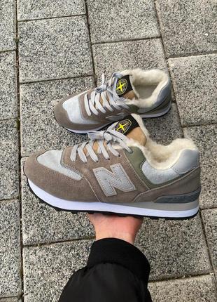 New balance 574 stone island (хутро)8 фото