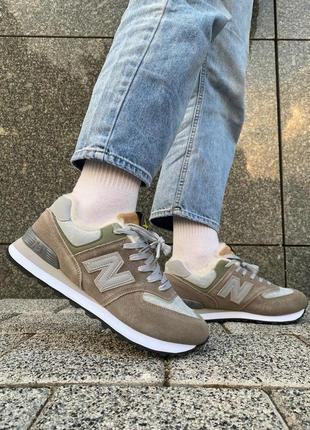 New balance 574 stone island (хутро)5 фото