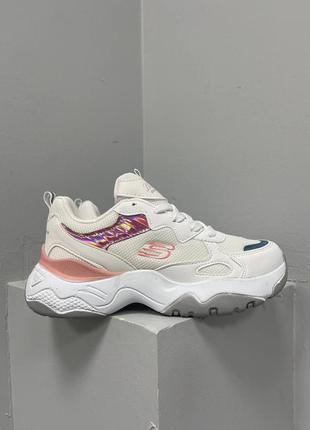 Skechers white pink8 фото