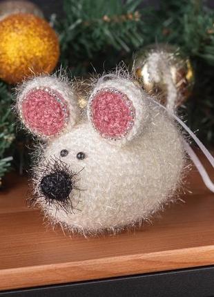 Іграшка на ялинку "новорічна миша"1 фото
