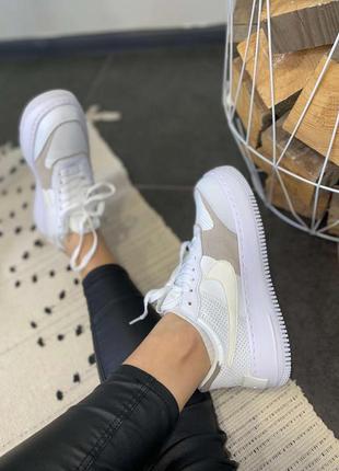 Nike air force shadow white cream grey6 фото
