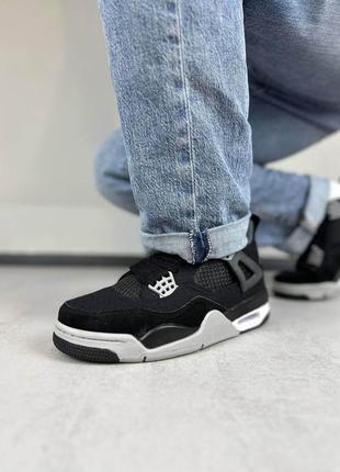 Nike jordan 4 retro se black canvas6 фото